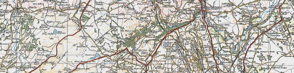 Old map of Glascoed in 1924