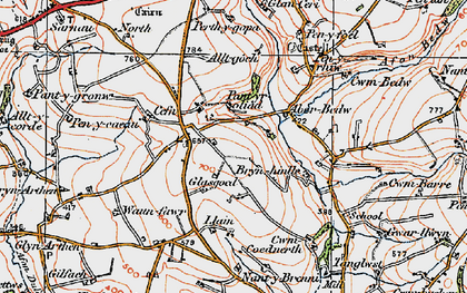 Old map of Glasgoed in 1923