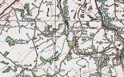 Old map of Glasinfryn in 1922