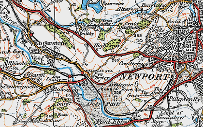 Old map of Glasllwch in 1919