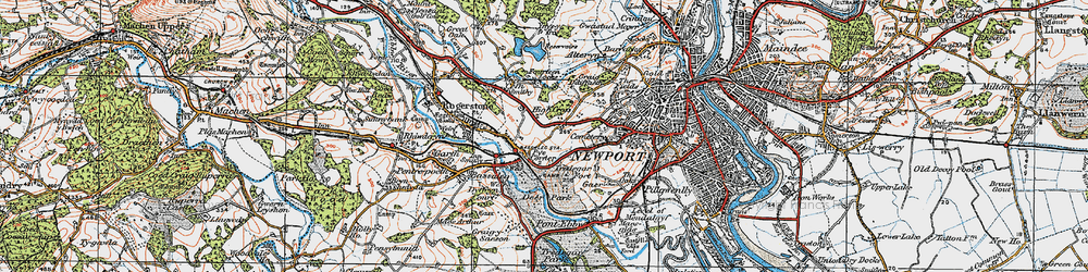 Old map of Glasllwch in 1919