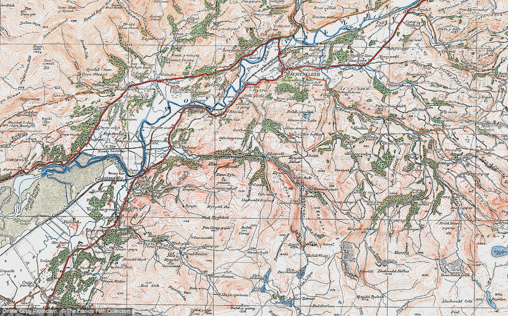 Old Map of Glaspwll, 1921 in 1921