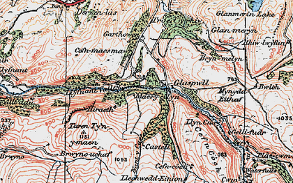Old map of Glaspwll in 1921