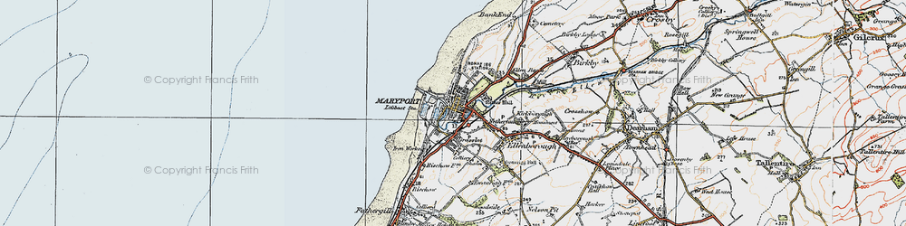 Old map of Glasson in 1925