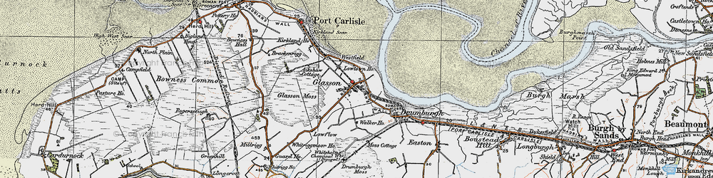 Old map of Whitriggmoor Ho in 1925