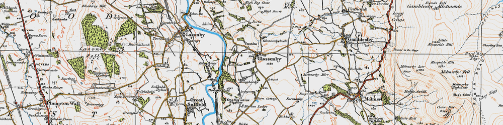 Old map of Glassonby in 1925