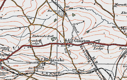 Old map of Glaston in 1921