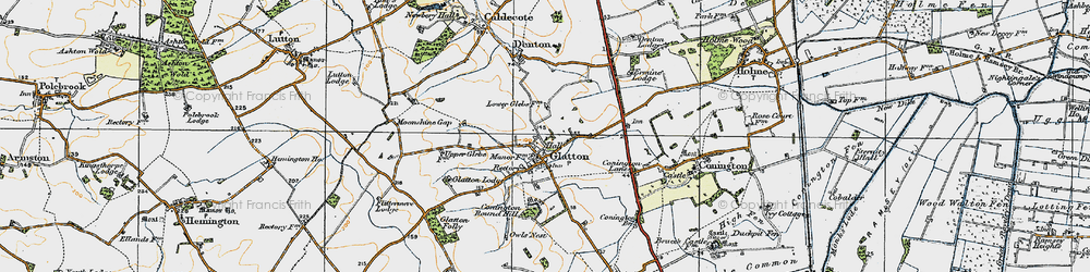Old map of Glatton in 1920