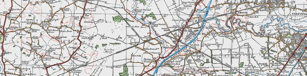 Old map of Glazebrook in 1923
