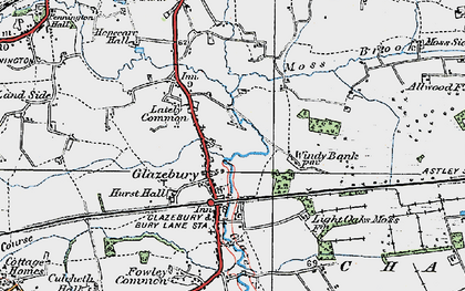 Old map of Bedford Moss in 1924