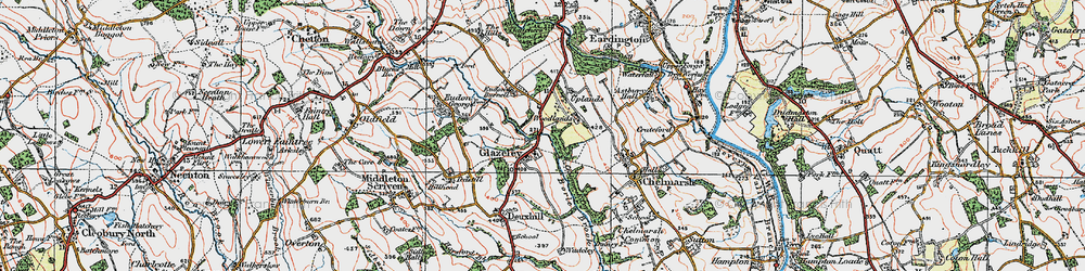 Old map of Glazeley in 1921