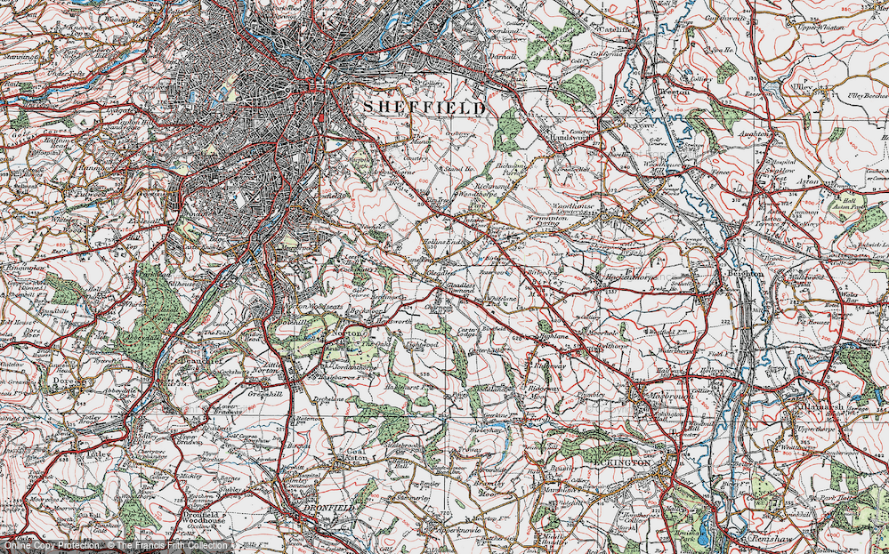 Old Map of Gleadless, 1923 in 1923