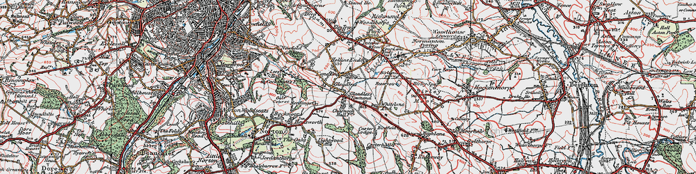 Old map of Gleadless in 1923