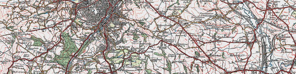 Old map of Gleadless Valley in 1923