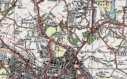 Old map of Gledhow in 1925