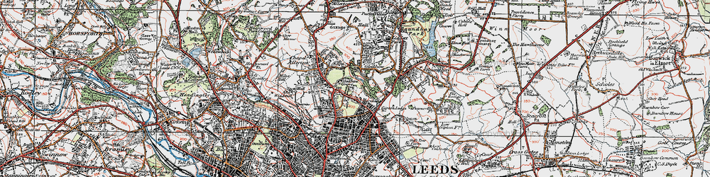 Old map of Gledhow in 1925