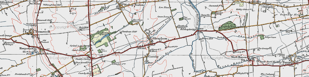 Old map of Glentham in 1923