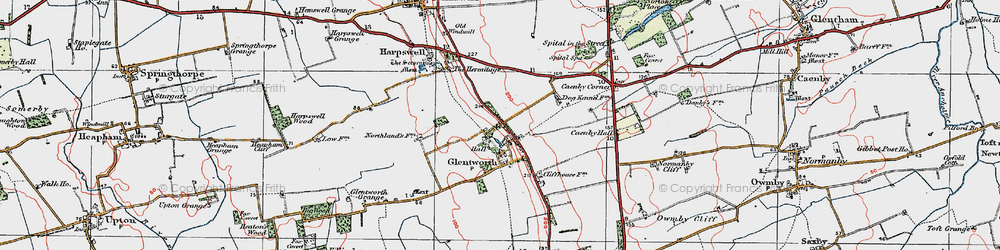 Old map of Glentworth in 1923