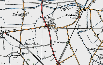 Old map of Glinton in 1922