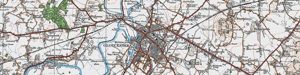 Old map of Gloucester in 1919