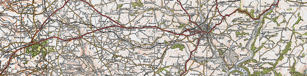 Old map of Gloweth in 1919