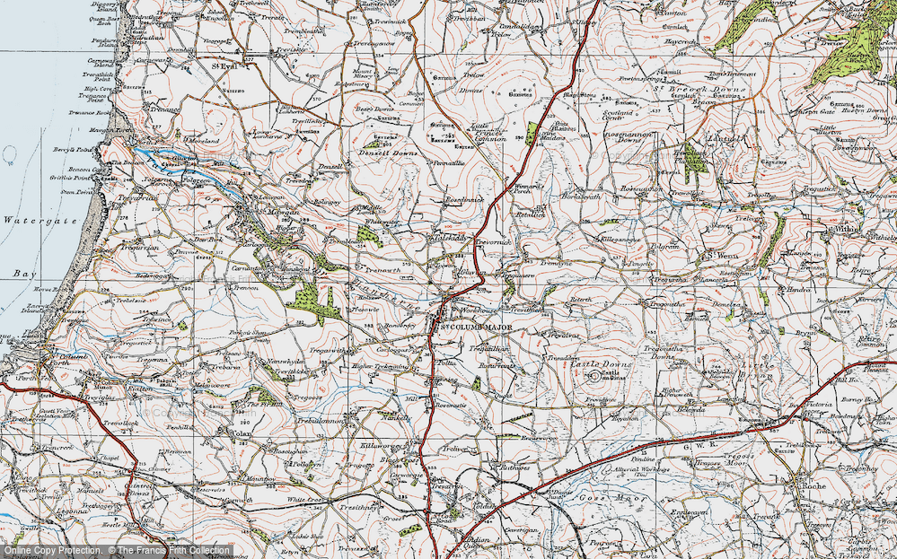 Old Map of Gluvian, 1919 in 1919