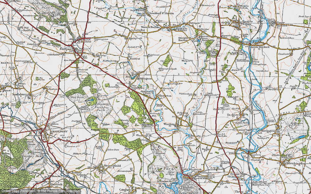 Historic Ordnance Survey Map of Glympton, 1919