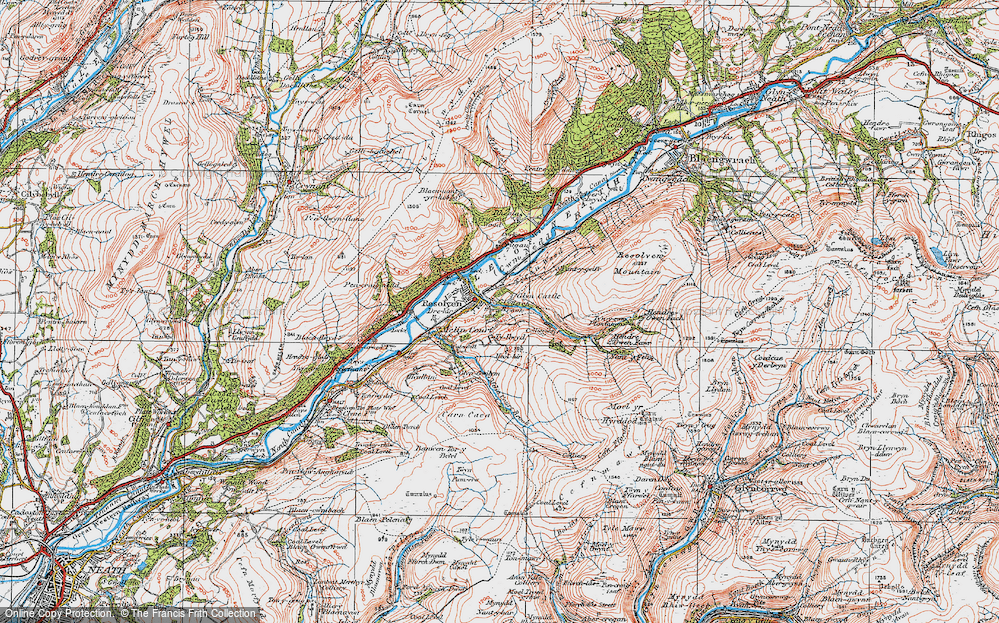 Old Map of Glyn Castle, 1923 in 1923