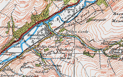 Old map of Glyn Castle in 1923