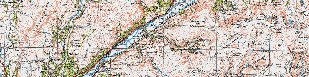 Old map of Glyn Castle in 1923