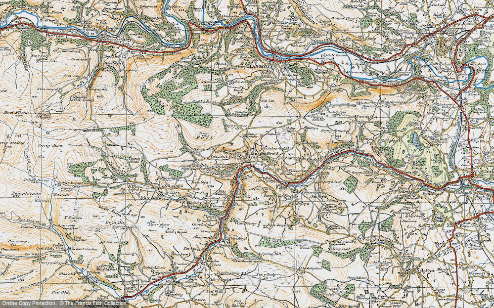 Old Map of Glyn Ceiriog, 1921 in 1921