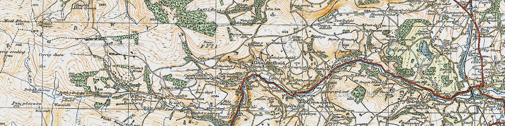 Old map of Glyn Ceiriog in 1921