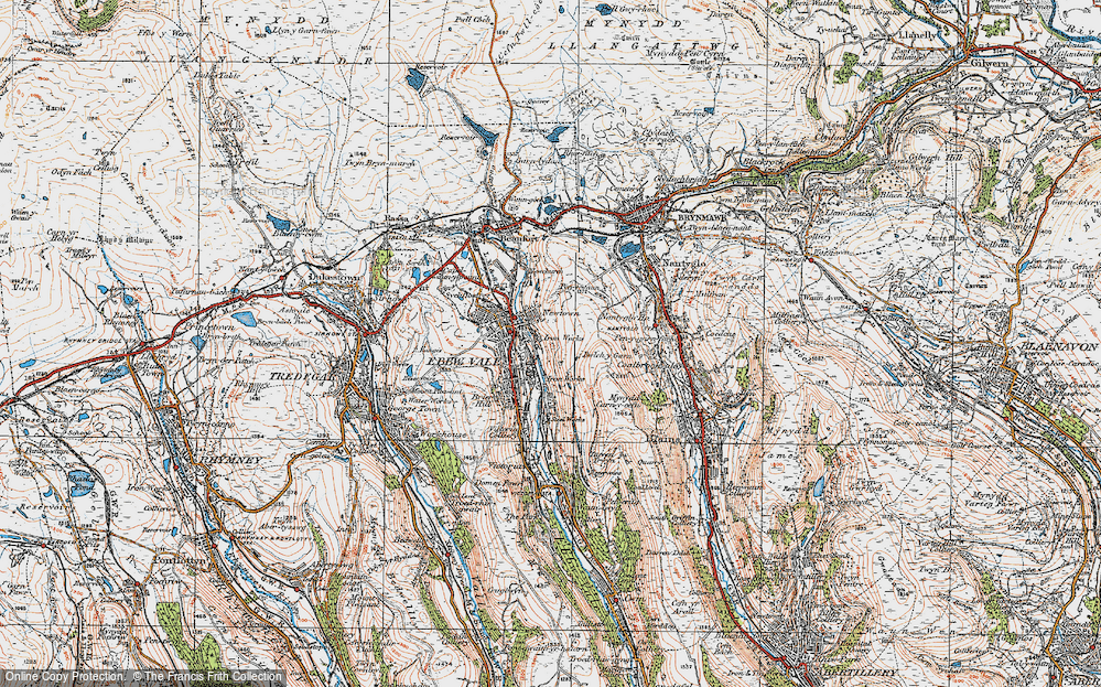 Old Map of Glyn Etwy, 1919 in 1919