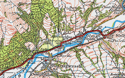 Old map of Glyn-neath in 1923