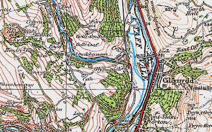 Old map of Glyncoch in 1922