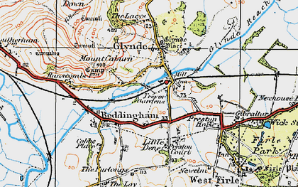 Old map of Glynde in 1920
