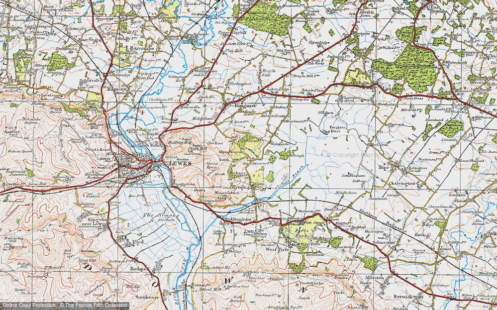 Old Map of Glyndebourne, 1920 in 1920