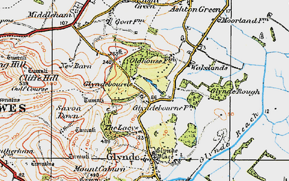 Old map of Glyndebourne in 1920