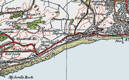 Old map of Glyne Gap in 1921