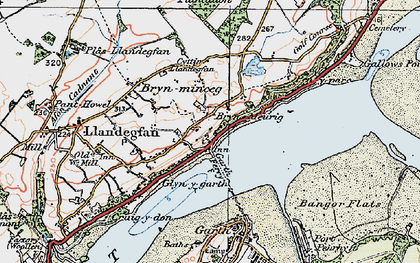 Old map of Bryn Meurig in 1922