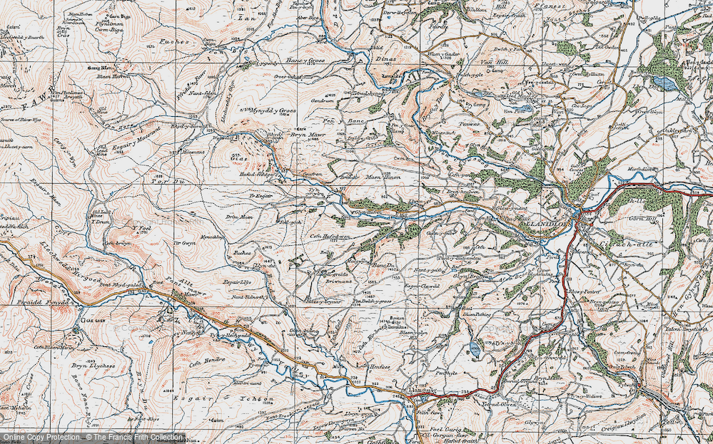 Old Map of Glynhafren, 1922 in 1922