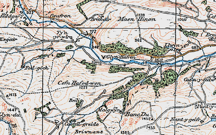 Old map of Glynhafren in 1922