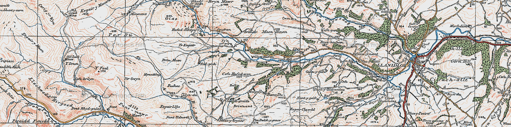Old map of Glynhafren in 1922