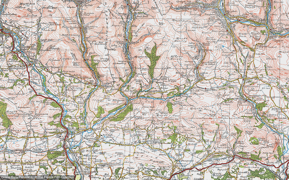 Old Map of Glynllan, 1922 in 1922