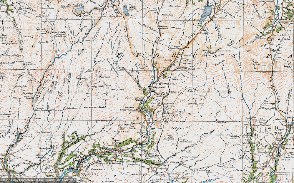 Old Map of Glyntawe, 1923 in 1923