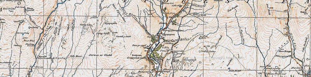 Old map of Glyntawe in 1923