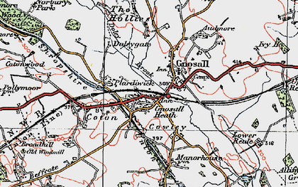 Old map of Gnosall Heath in 1921