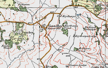Old map of Goadby in 1921