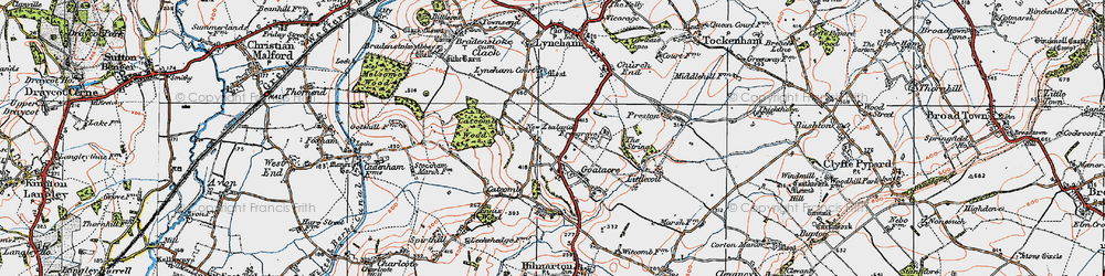 Old map of Goatacre in 1919