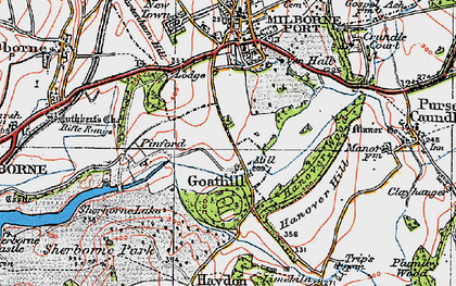 Old map of Goathill in 1919